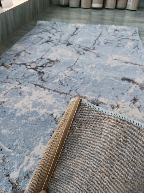 3D Shiny Marble Carpet – Blue & Grey, Dual-View Luxury Floor Mat - Image 6