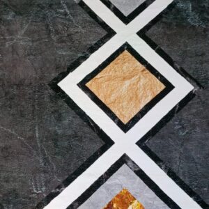 Golden Crossroads - Modern Geometric Rug