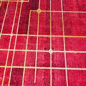 Red Skyline – Contemporary Geometric Rug in Crimson Hue