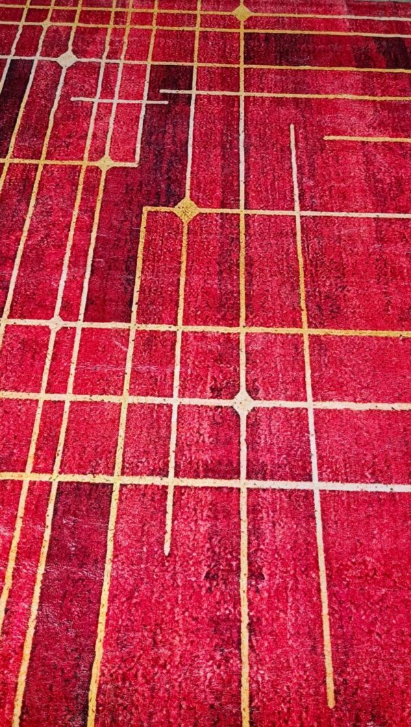 Red Skyline – Contemporary Geometric Rug in Crimson Hue