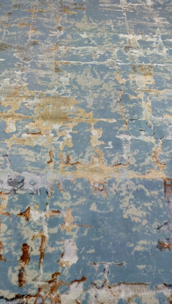 Ocean Mist Duel-View Rug - Sky Blue Canvas with Warm Abstract Blends