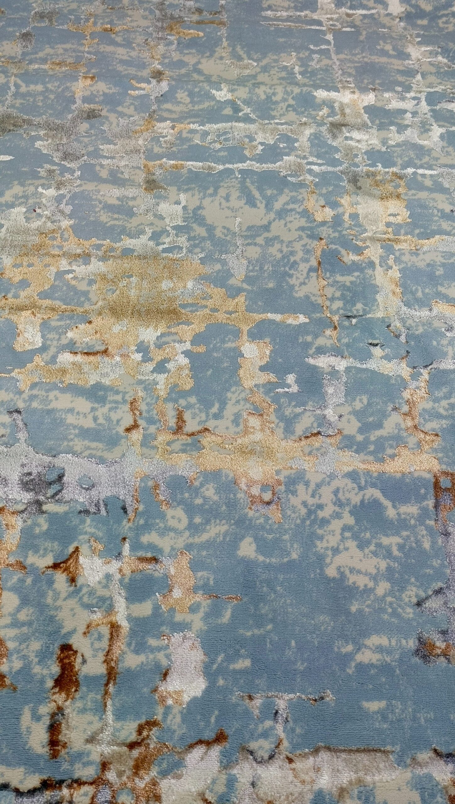 Ocean Mist Duel-View Rug - Sky Blue Canvas with Warm Abstract Blends