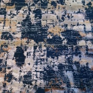 Midnight Gold Abstract Duel-View Rug - Navy Base with Subtle Golden Touches