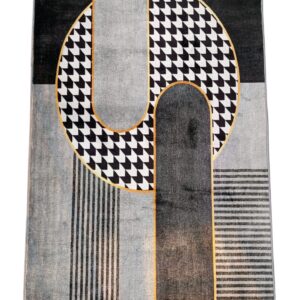 Stylish Black & White Geometric Rug – A Modern Touch for Your Home