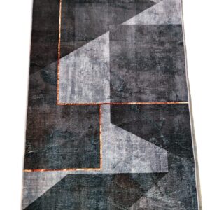 Modern Black & Grey Rug – Sleek Geometric Design for Any Space