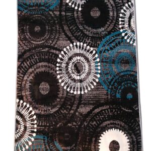 Stylish Black & Blue Circular Rug – Perfect for a Trendy Look