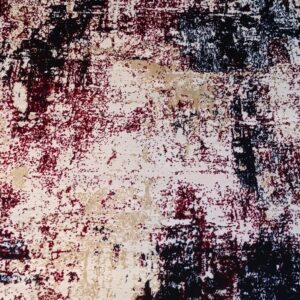 Geometric Maroon & Beige Art Rug - Modern Fusion with a Touch of Edge