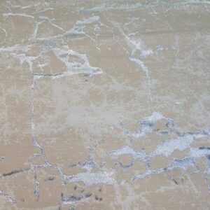 Silver Marble Trace - Abstract Beige Duel-View Rug with Metallic Veins