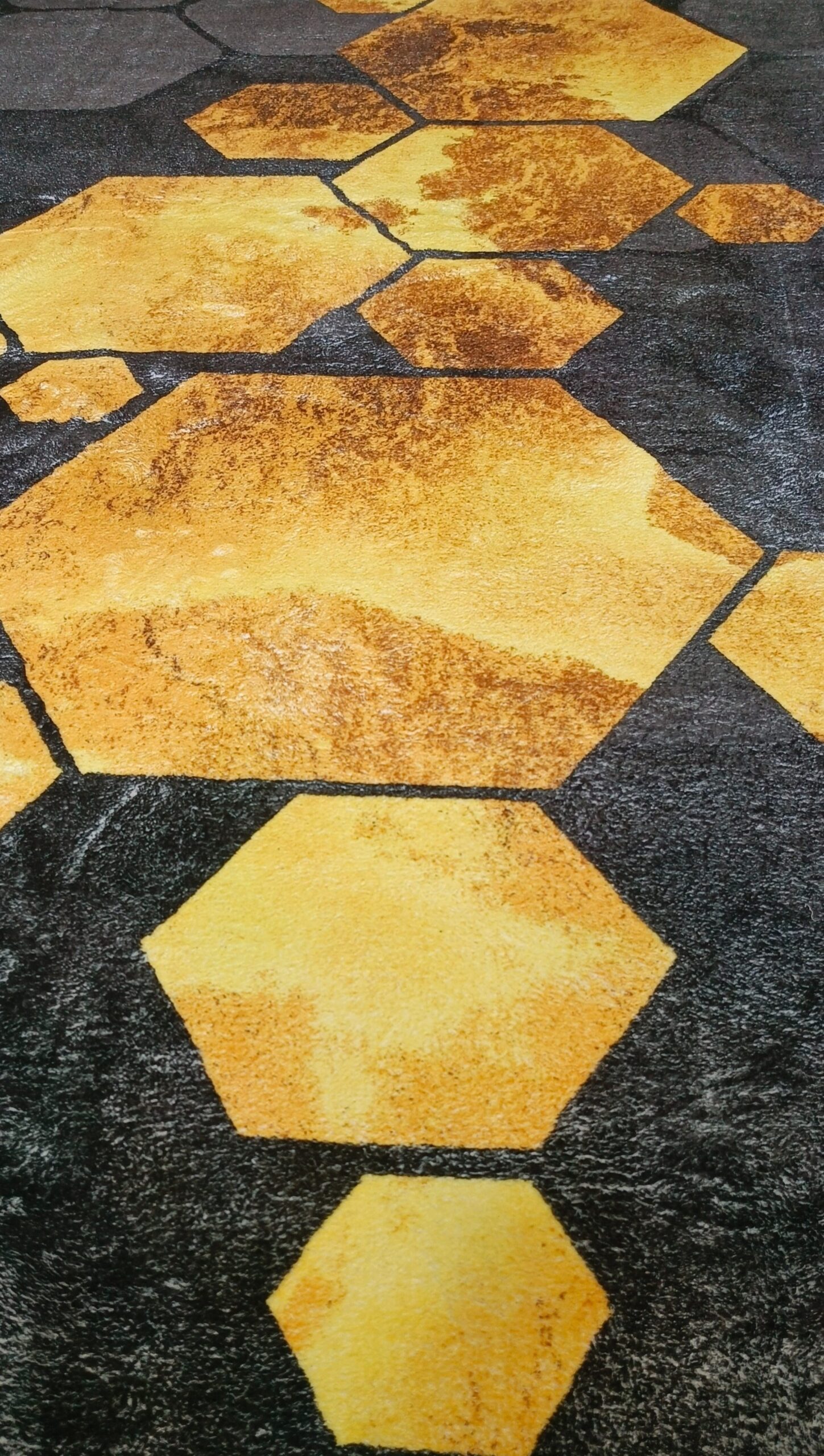 Golden Hive - Hexagonal Rug Design
