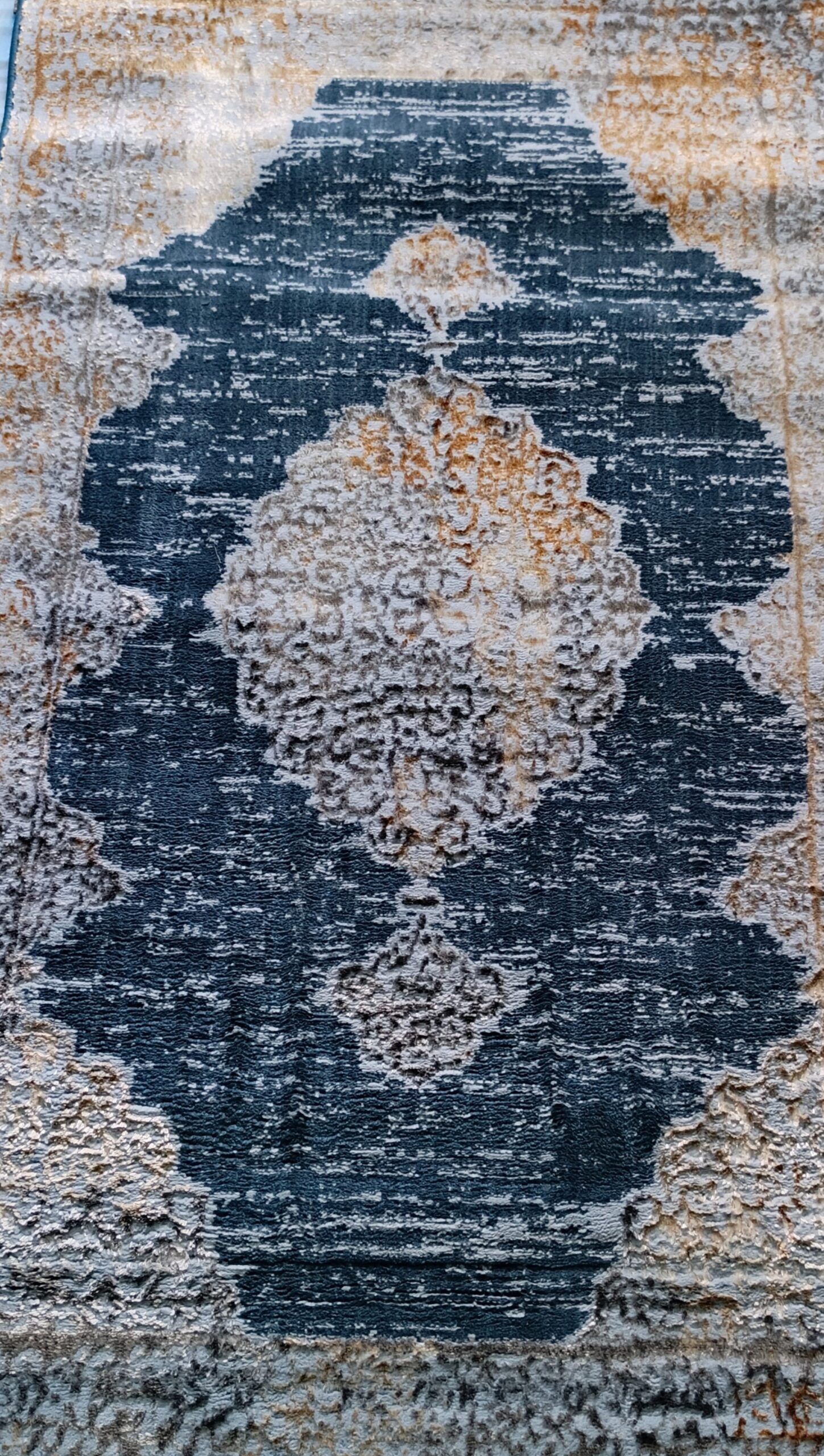 Cloudland Teal Duel-View Rug - Sky Blue Base with Vintage Cloud Motifs