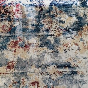 Storm Fade Rug - Deep Blue & Beige Abstract Texture