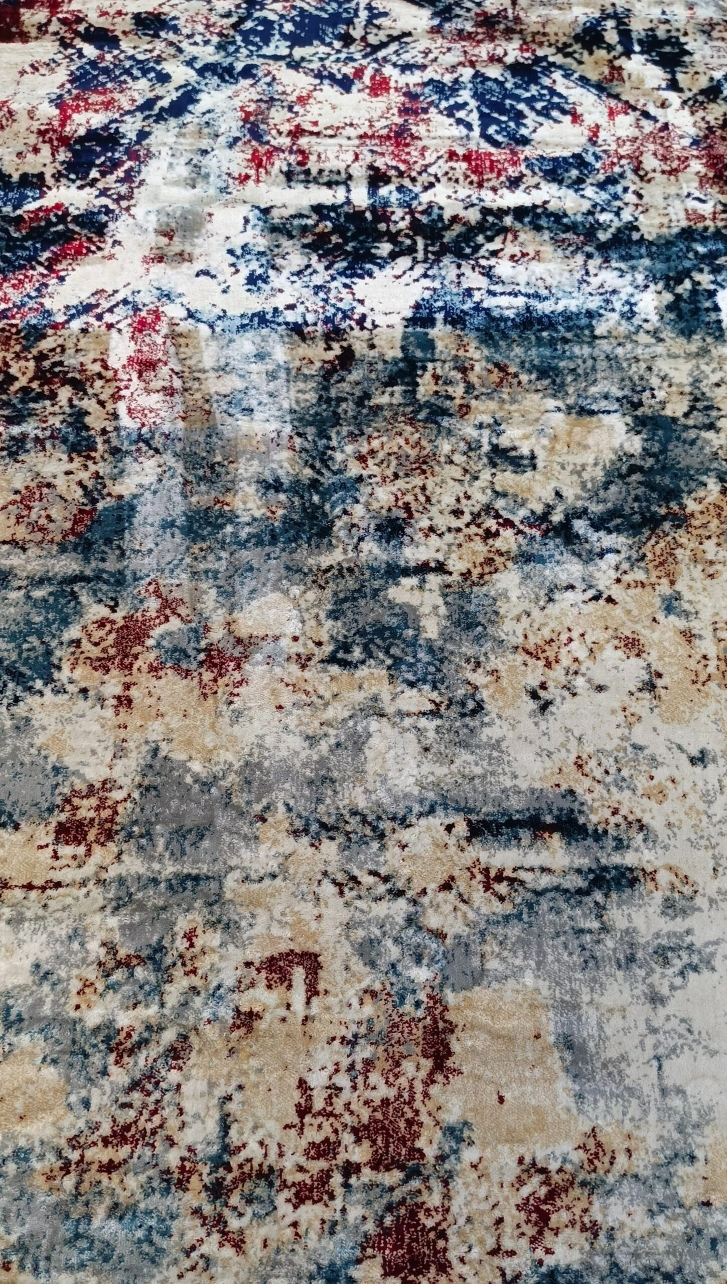 Storm Fade Rug - Deep Blue & Beige Abstract Texture