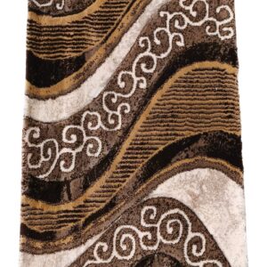 Topkapi Premium Turkish Rug for Living Room, Elegant Bed Side Runner in Classic Brown