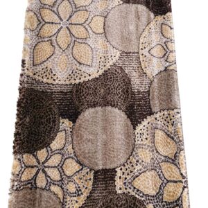 Topkapi Premium Turkish Rug for Living Room, Elegant Bed Side Runner in Luxe Brwon