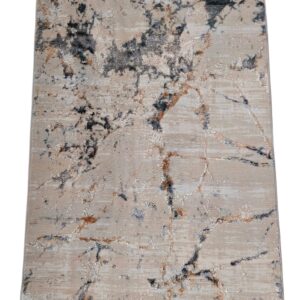 3D Shiny Marble Carpet – Beige, Grey & Gold, Dual-View Luxury Floor Mat