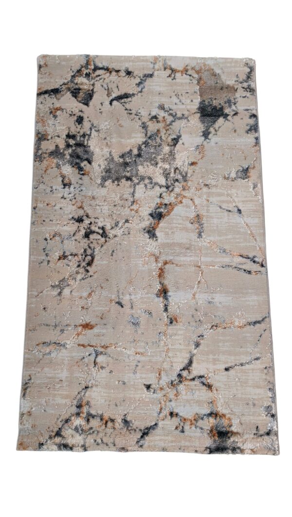3D Shiny Marble Carpet – Beige, Grey & Gold, Dual-View Luxury Floor Mat