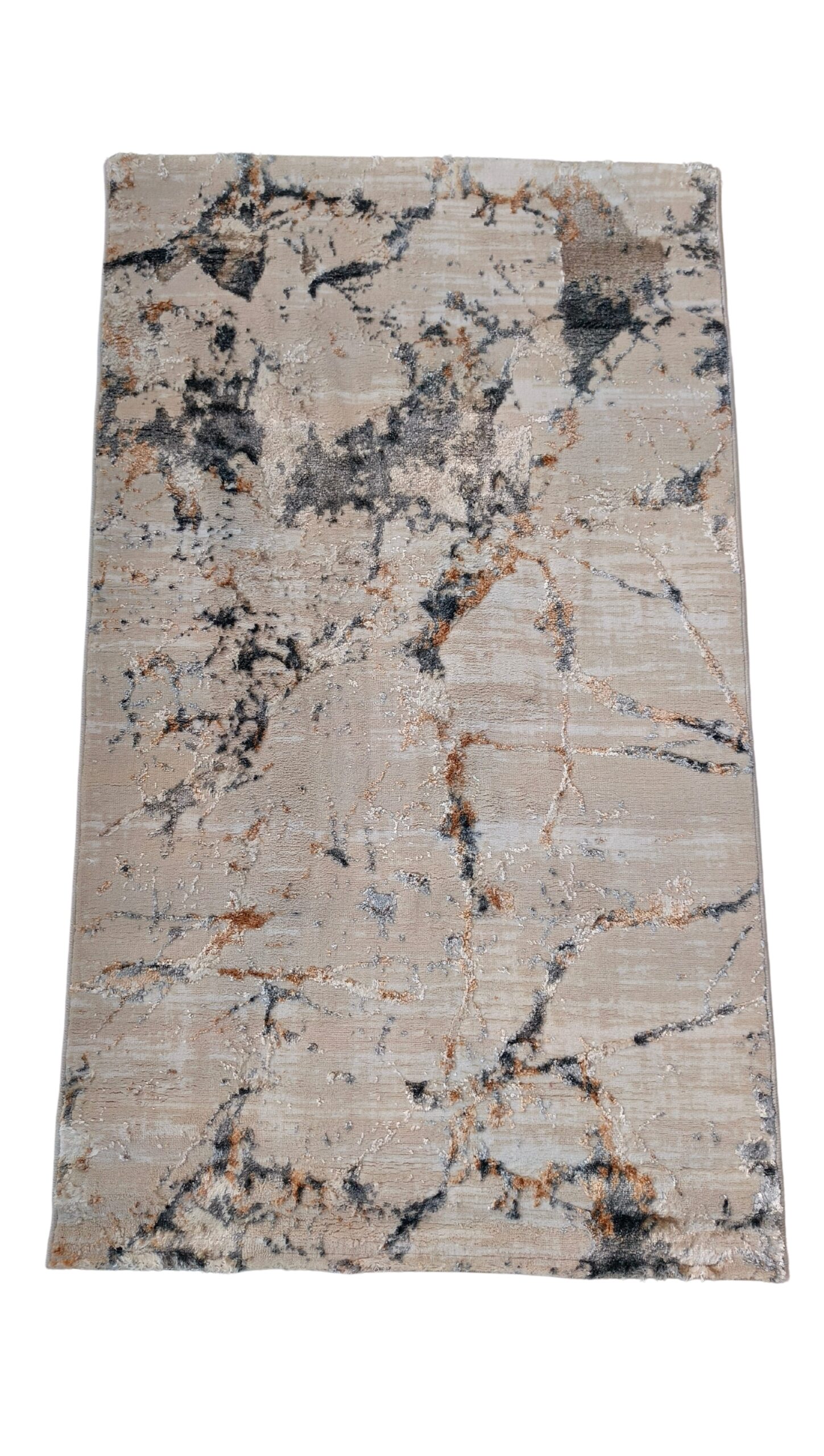 3D Shiny Marble Carpet – Beige, Grey & Gold, Dual-View Luxury Floor Mat