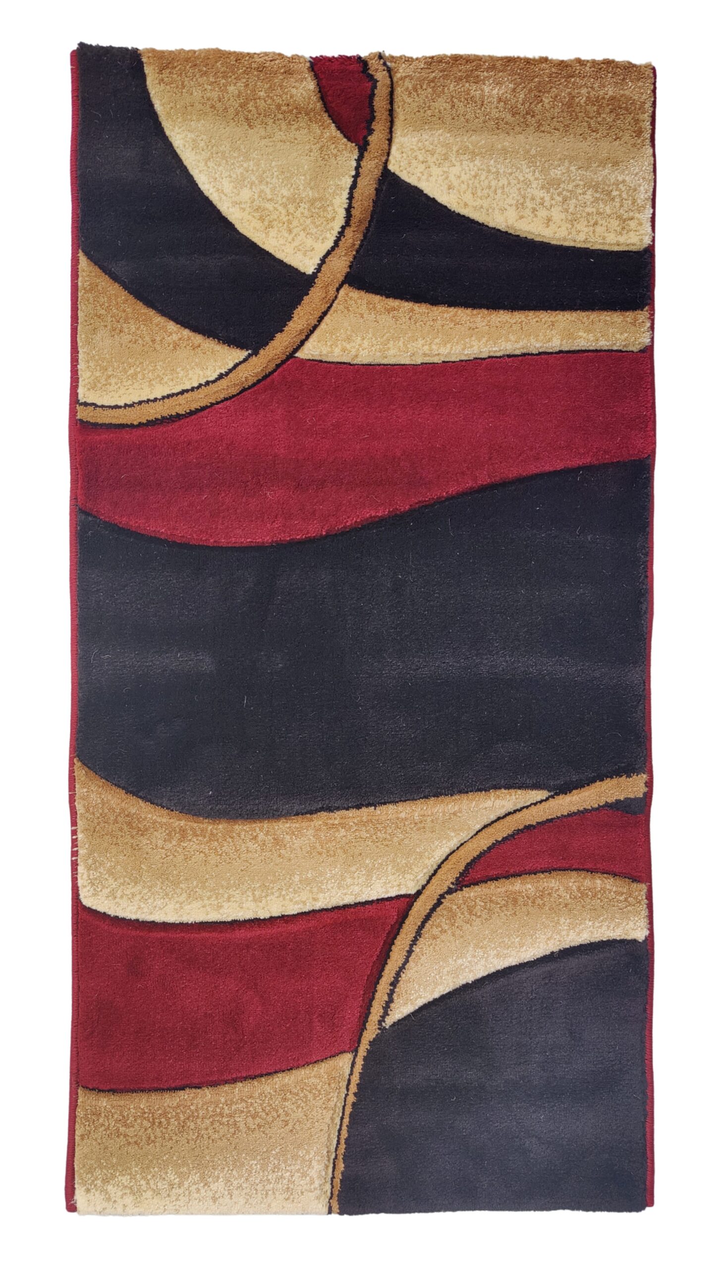 Adnan Golden Horn Modern Style Rug for Living Room, Elegant Bed Side Runner in Beige & Black Hues