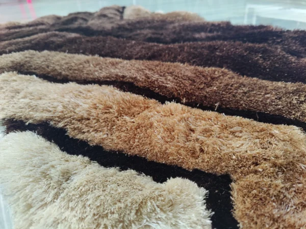 Premium Shaggy Modern Rug for Living Room, Elegant Bed Side Runner in Deep Brown - Image 7
