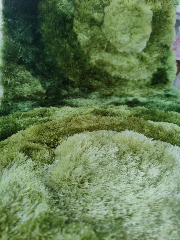 Premium Shaggy Modern Rug for Living Room, Elegant Bed Side Runner in Fresh Green - Image 7