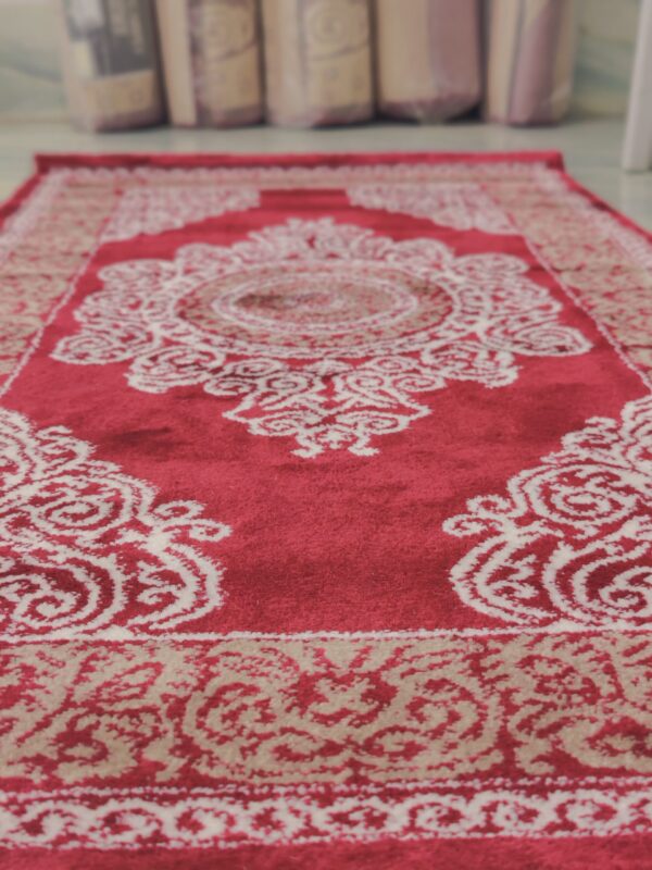 Topkapi Premium Turkish Rug for Living Room, Elegant Bed Side Runner in Classic Red - Image 7