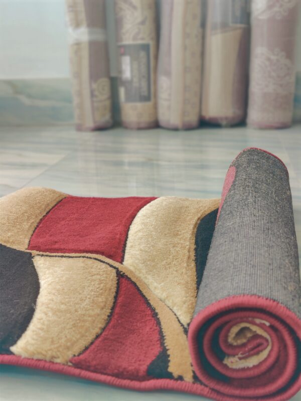 Adnan Golden Horn Modern Style Rug for Living Room, Elegant Bed Side Runner in Beige & Black Hues - Image 9