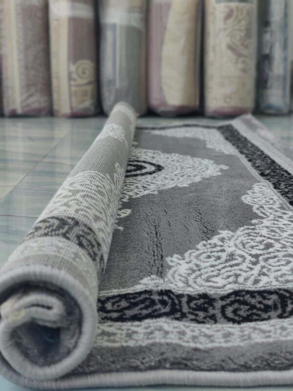 Topkapi Premium Turkish Rug for Living Room, Elegant Bed Side Runner in Sophisticated Grey - Image 6
