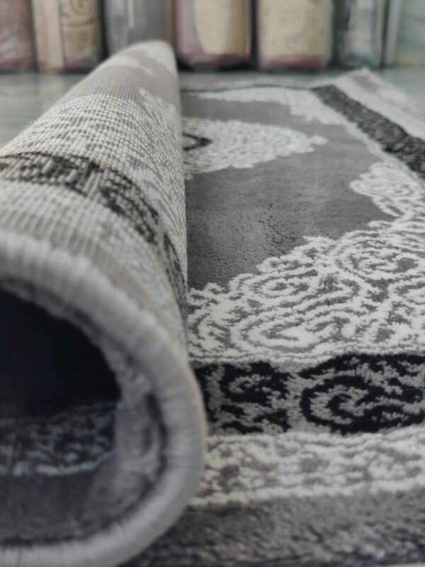 Topkapi Premium Turkish Rug for Living Room, Elegant Bed Side Runner in Sophisticated Grey - Image 7