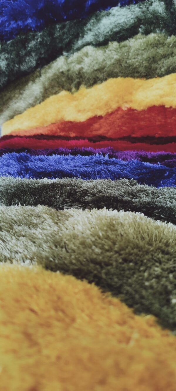 Premium Shaggy Modern Rug for Living Room, Elegant Bed Side Runner in Rainbow Hues - Image 6