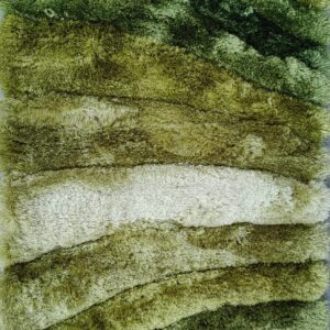 Premium Shaggy Modern Rug for Living Room, Elegant Bed Side Runner in Elegant Green