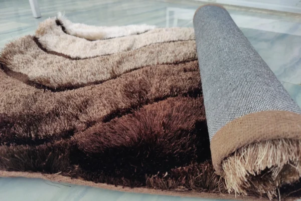 Premium Shaggy Modern Rug for Living Room, Elegant Bed Side Runner in Deep Brown - Image 4