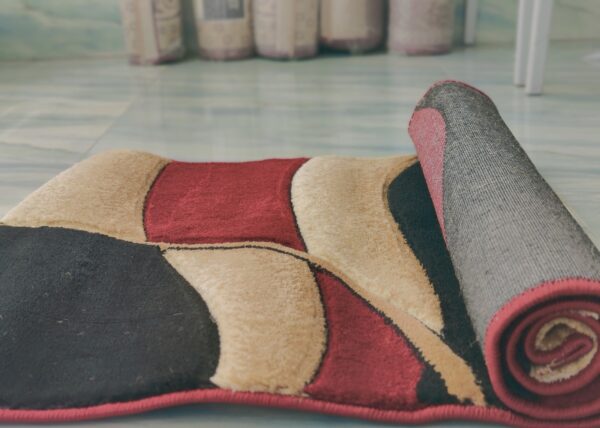 Adnan Golden Horn Modern Style Rug for Living Room, Elegant Bed Side Runner in Beige & Black Hues - Image 3