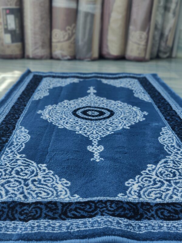 Topkapi Premium Turkish Rug for Living Room, Elegant Bed Side Runner in Stylish Blue - Image 2