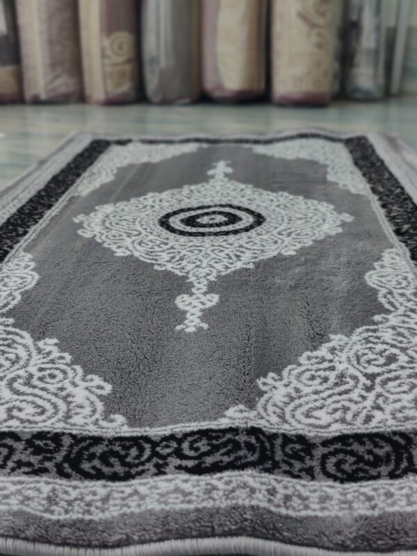 Topkapi Premium Turkish Rug for Living Room, Elegant Bed Side Runner in Sophisticated Grey - Image 2