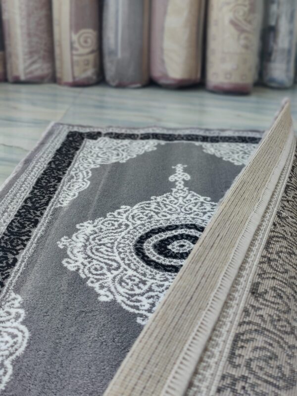 Topkapi Luxury Traditional Runner Rug – Grey & Black with Elegant Medallion Design - Image 3
