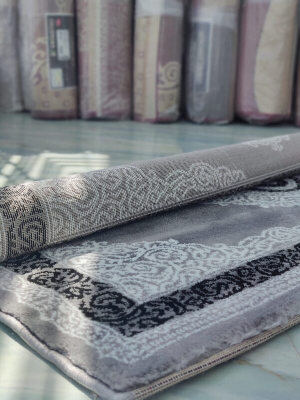 Topkapi Premium Turkish Rug for Living Room, Elegant Bed Side Runner in Sophisticated Grey - Image 4