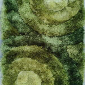 Premium Shaggy Modern Rug for Living Room, Elegant Bed Side Runner in Fresh Green