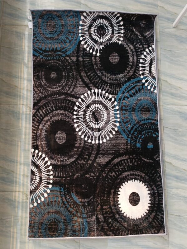 Stylish Black & Blue Circular Rug – Perfect for a Trendy Look - Image 2