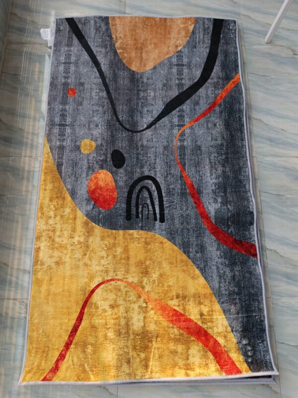 Grand Luxe Abstract Rug – Golden Hues for a Rich Look - Image 2