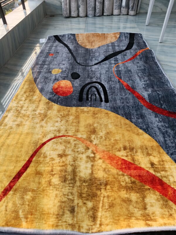 Grand Luxe Abstract Rug – Golden Hues for a Rich Look - Image 3
