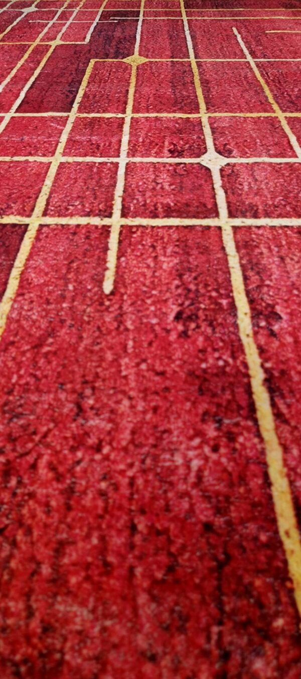 Red Skyline – Contemporary Geometric Rug in Crimson Hue - Image 5