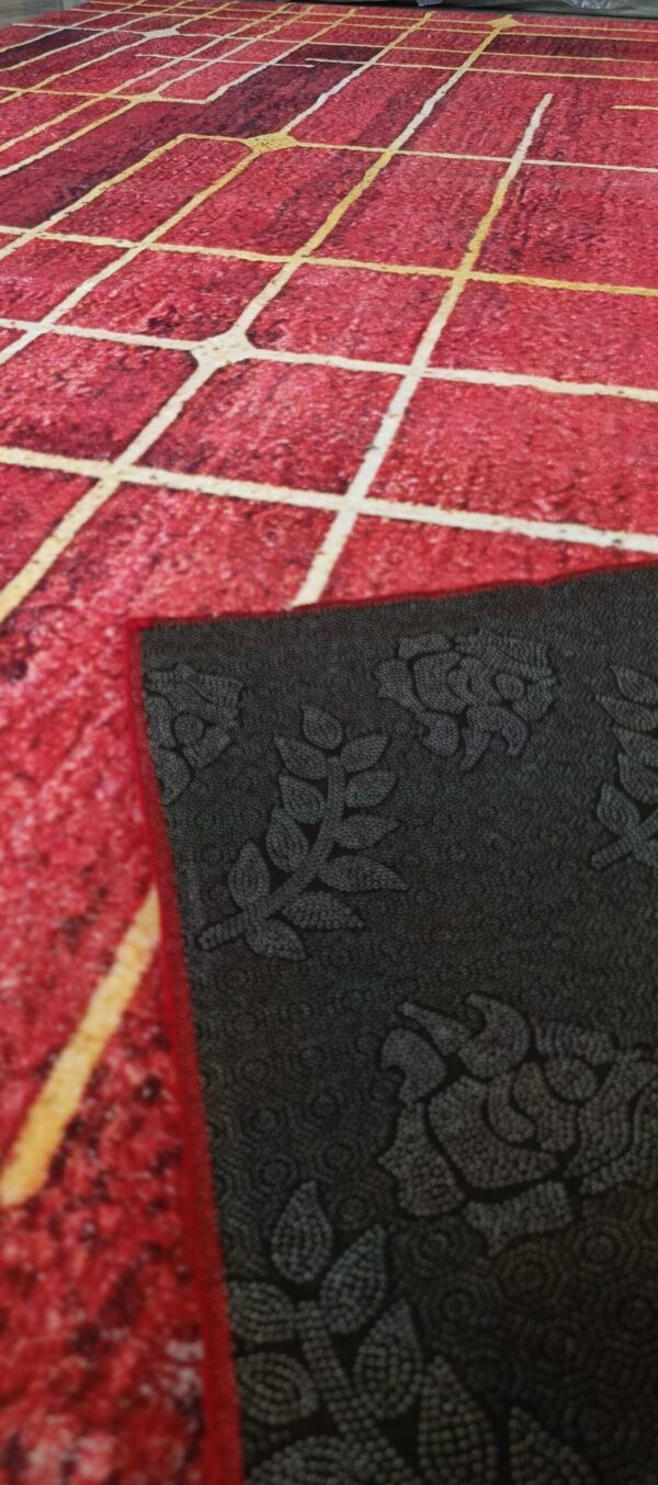 Red Skyline – Contemporary Geometric Rug in Crimson Hue - Image 6