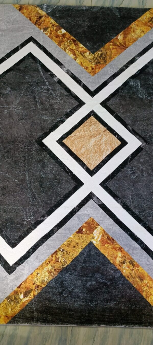 Golden Crossroads - Modern Geometric Rug - Image 2