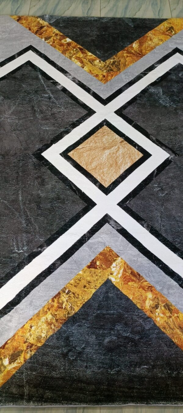 Golden Crossroads - Modern Geometric Rug - Image 3