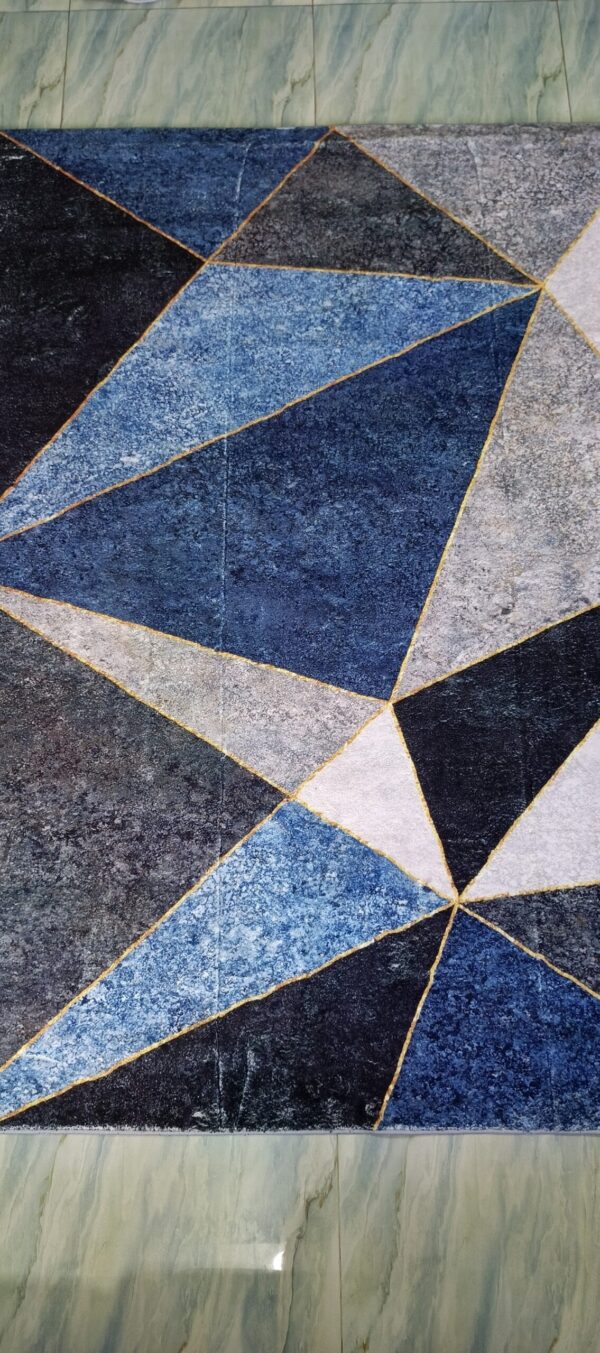 Nordic Angles - Modern Blue & Grey Triangular Rug - Image 2