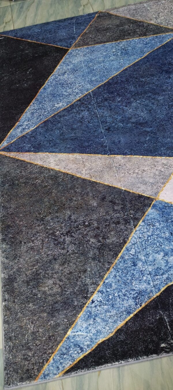Nordic Angles - Modern Blue & Grey Triangular Rug - Image 6