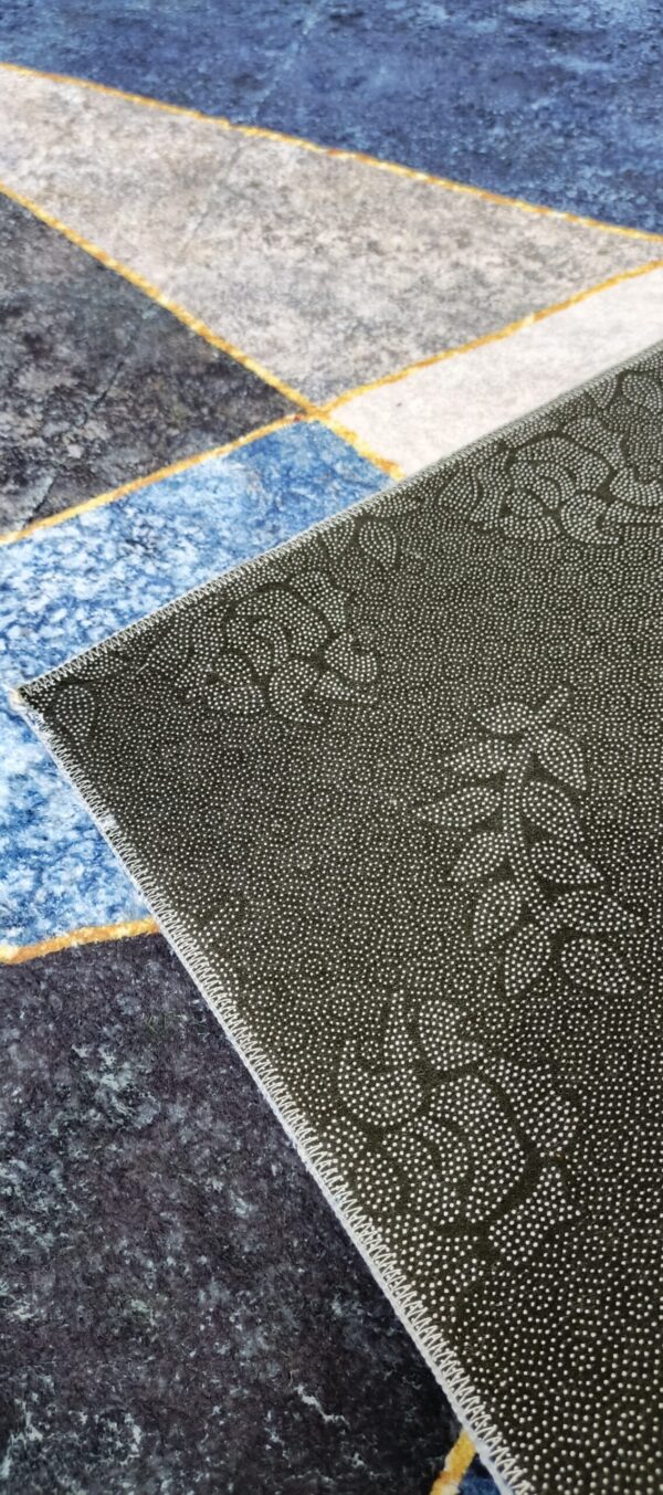 Nordic Angles - Modern Blue & Grey Triangular Rug - Image 8