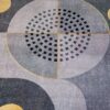 Solar Orbit - Modern Abstract Rug in Grey and Golden Circles - Image 2