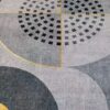 Solar Orbit - Modern Abstract Rug in Grey and Golden Circles - Image 3