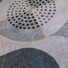 Solar Orbit - Modern Abstract Rug in Grey and Golden Circles - Image 6